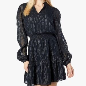 Lilly Pulitzer Black Metallic Long Sleeve Dress